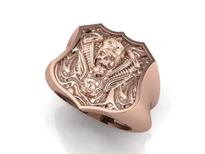Biker Skull Ring 3D print model
