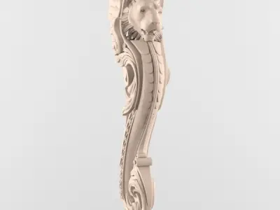 Newel post 3D model 3D model