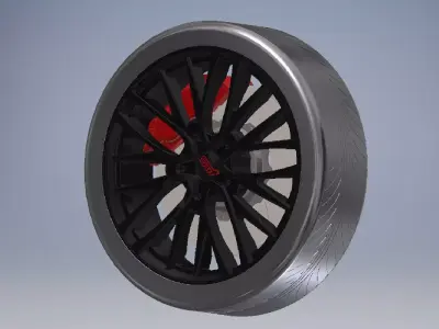wheel and brake car driver 3D model