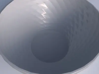 Bowl wide with sharp ribbons 3D print model