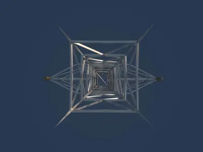 Pylon high voltage tower Low-poly 3D model