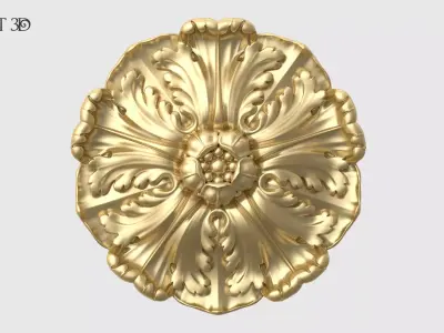 Renaissance Rosette Flower 3D print model