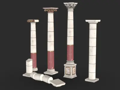 Columns Modular 02 Low-poly 3D model
