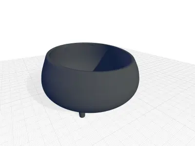 White Ceramic Pot Planter 3D model
