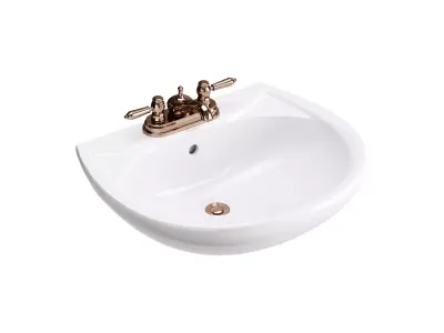Ondine Pedestal white washbasin 3D model