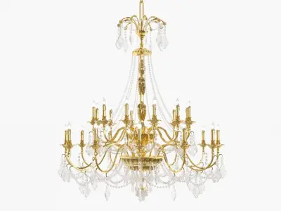 Classic bronze chandelier  0002 3D model