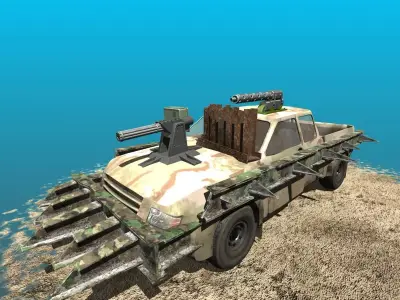 Offroad Battle Car 02 Low-poly 3D model