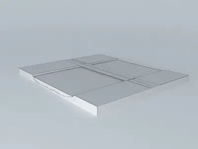 A bridge flat piece of land with lake in middle 3D model