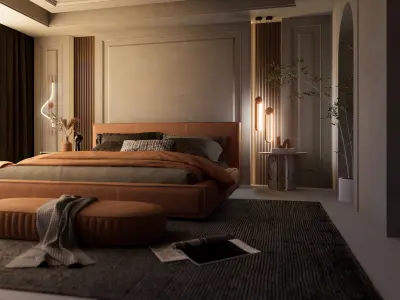 Cozy Bedroom Interior Scene 3D model