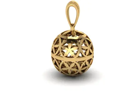 ROUNDED SHAPE GOLD PENDANT 3D PRINTABLE MODEL 3D print model