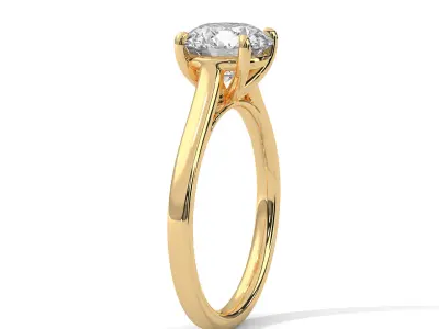 solitaire ring with detail images and 360 render videos 28 3D print model