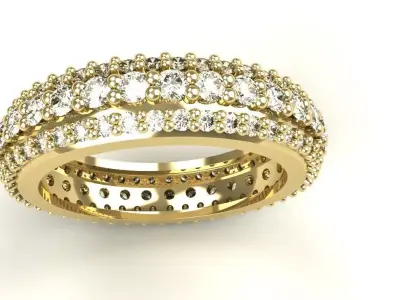 Diamond Eternity Band Gold Silver Platinum Luxury Jewelry 3D print model