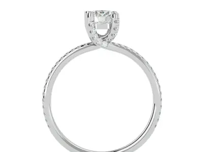 Solitaire ring model 3D print model 8