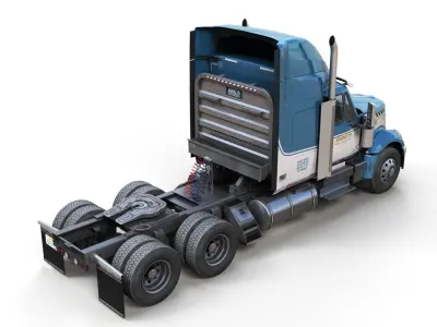 International LoneStar sleeper truck Low-poly 3D model