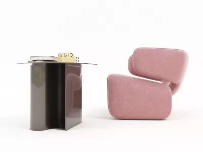 Modern Coffee Table and Armchair Set 50 3D model