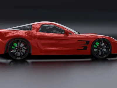 Corvette car 3d model Low-poly 3D model