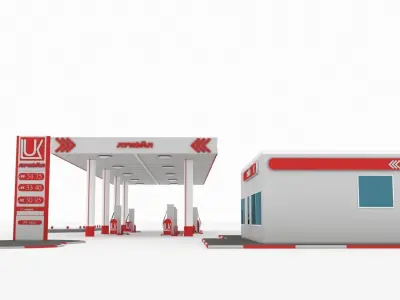 Gas Station lukoil  Low-poly 3D model