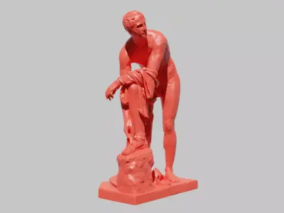 Hermes statue 3D model Low poly ancient sculpture 3D print model