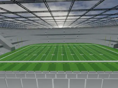 American Football Stadium - White Low-poly 3D model
