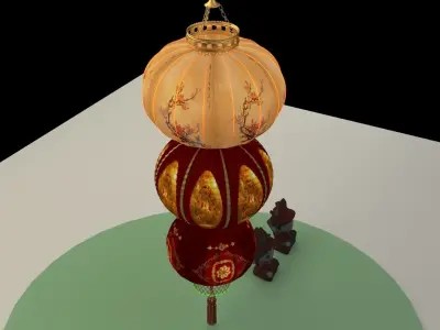 Chinese red lantern 3D model 82