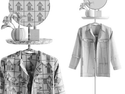 Pianca Contralto con specchio Valet stand 3D model