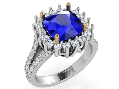 Cushion Halo Ring 3561 3D print model