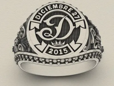 D ring 3D print model