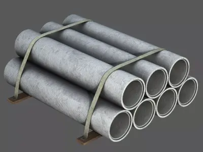 Hormigon tubes Low-poly 3D model