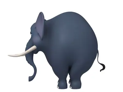 Elephant cartoon 3D model