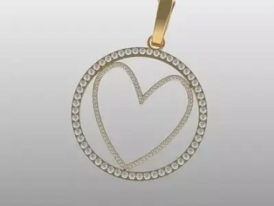 HEART SHAPED PENDANT WITH STONES - MODEL FOR PRODUCTION  3D print model