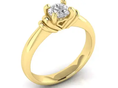 Heart Holding Gem Ring 3D print model