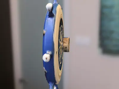 Nautical Ship Wheel blue Low-poly 3D model