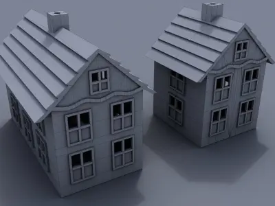 Decorative house Low-poly 3D model
