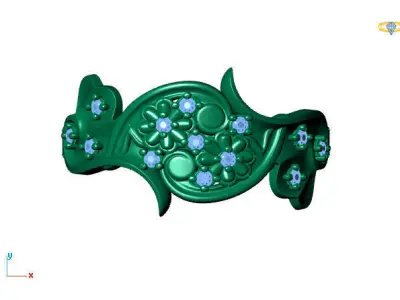 Women Ring Diamond Stone STL 3DM Lightweight Printable 3D print model 80