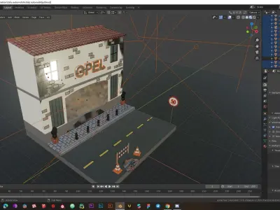 Low-poly Italy installation Low-poly 3D model