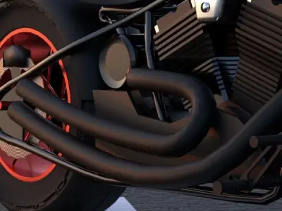 low-poly custom chopper model Free low-poly 3D model