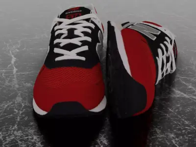 NEW BALANCE 574 RED WHITE BLUE 3D SHOES 3D model