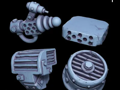 Kitbash Vol03 Ork 40 Unique pieces 3D print model