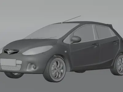 MAZDA 2 2008 - Spirited Green M 3D model
