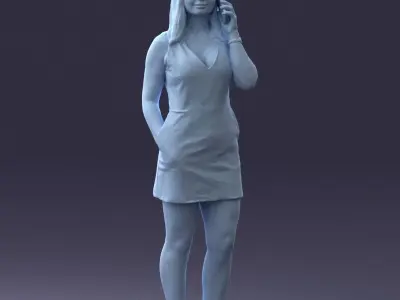 000333 Woman Talking on Phone 0122 3dp 3D print model