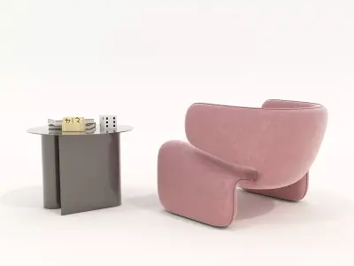 Modern Coffee Table and Armchair Set 50 3D model