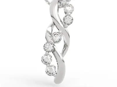 Radiant Infinity Diamond Pendant Necklace  3D print model