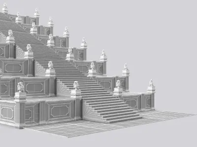 Wall Stair Generic Pura Architecture Element 3D model