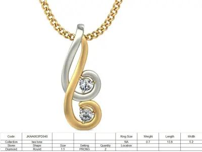 Solitaire Women Pendant 3dm STL OBJ FBX Renders Details 3D print model 26