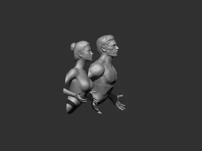 Couple Wall Sculpture 3D print model