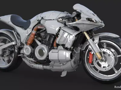 Sport Motorcycle Cyber High Detail  3D model