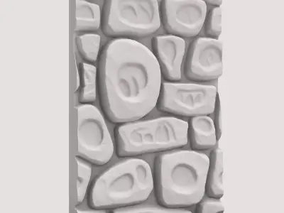 Tumbled Stone Wall Environment Mesh 3D model