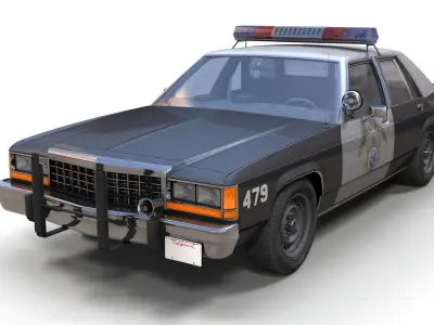 Police Patrol Car Low-poly 3D model