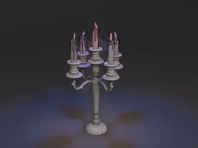 Old Candlestick 02 3D model