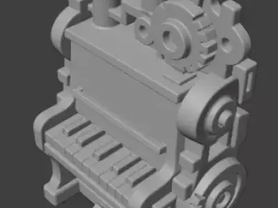 Industrial Piano Sculpture 3D print model